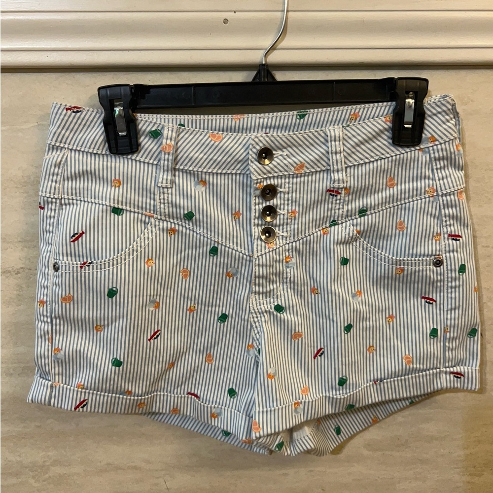 Studio Ghibli Ponyo Striped High-Waist Shorts